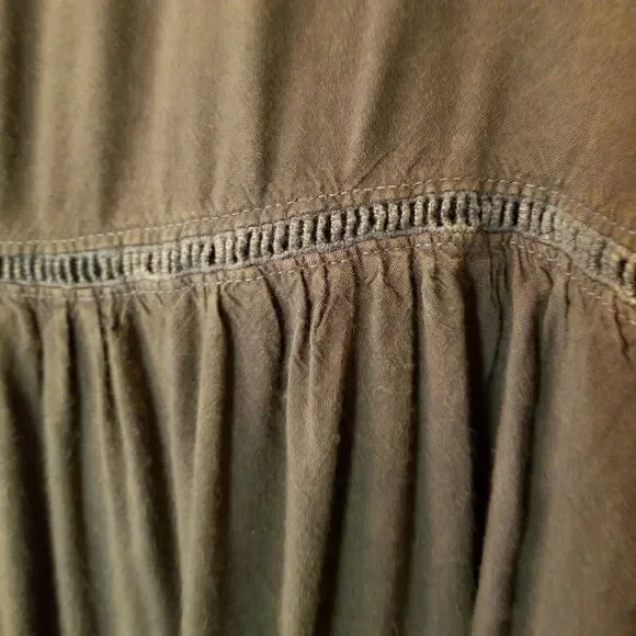 Altar'd State Top Womens Medium Green Boho Flowy Bell Sleeve Peasant Lace - Picture 5 of 10